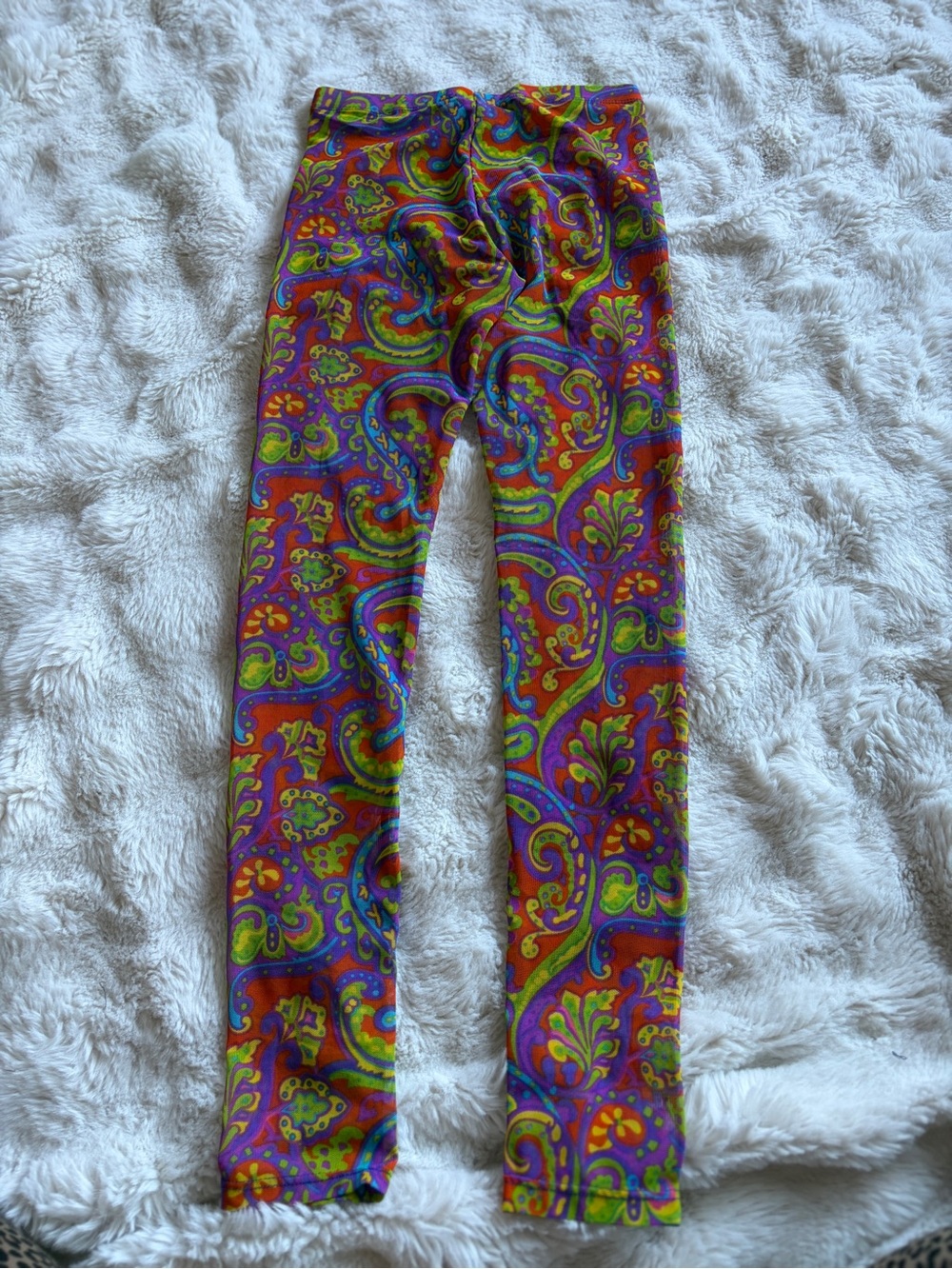 See You Monday Funky Neon Multicolored Paisley Leggings - Picture 4 of 7